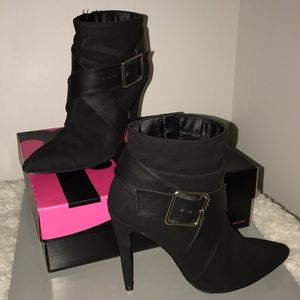 Black stiletto ankle boots